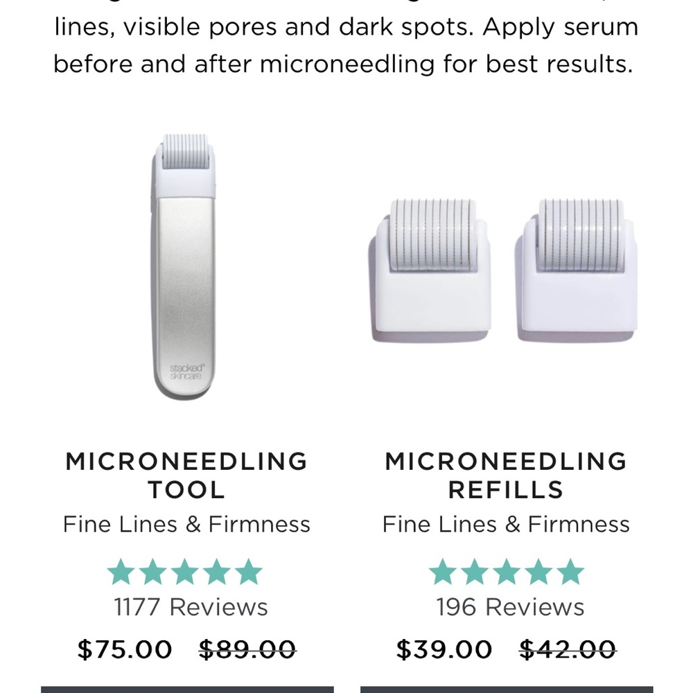 Stacked Skincare Microneedling with 3 unused rollers